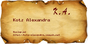 Kotz Alexandra névjegykártya
